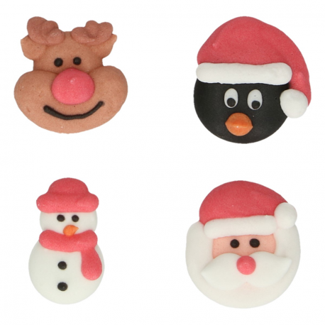 Set de 12 figuritas de azúcar con forma de muñecos de navidad - Imagen 2