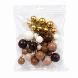 Set 32 Bolas Decorativas Mix Chocolate - Azucren - - Imagen 2